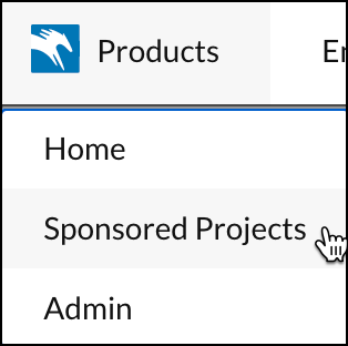 click products then sponsored projects